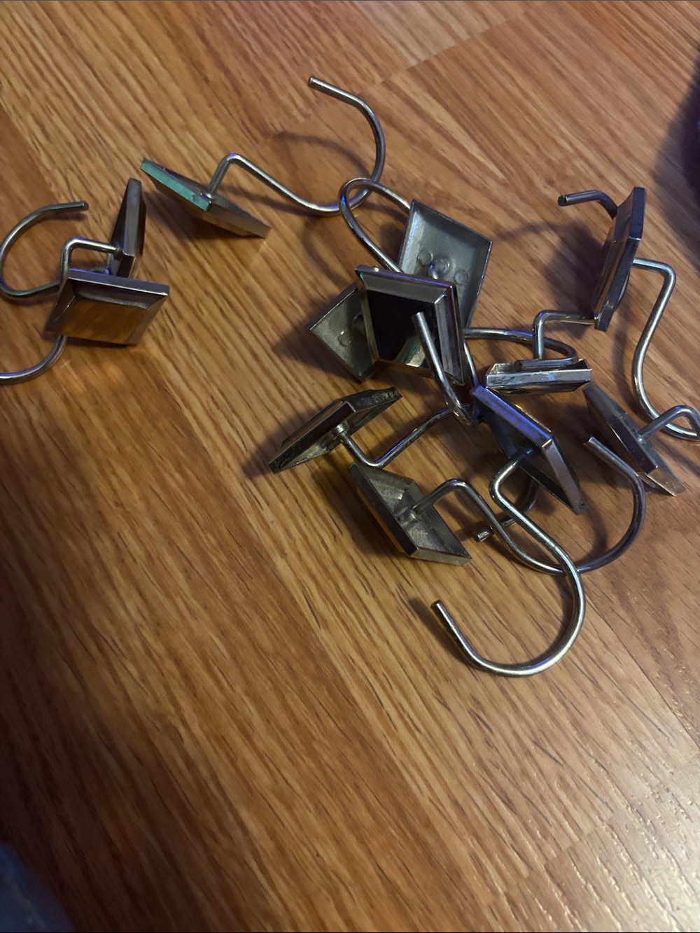 Chrome Shower Curtain Hooks, Silver Finish